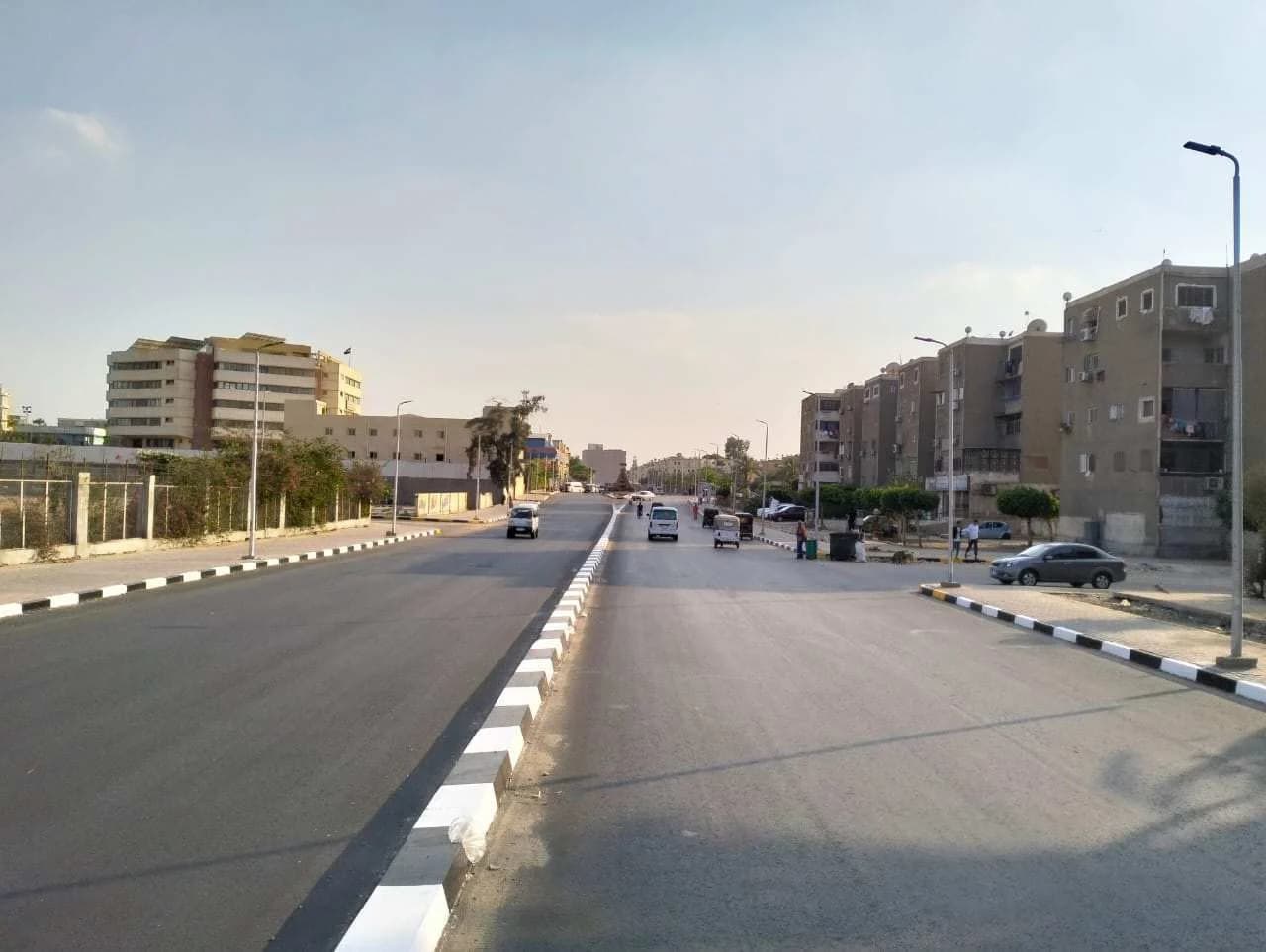 أعمال الطريق والموقع العام بشارع السادات